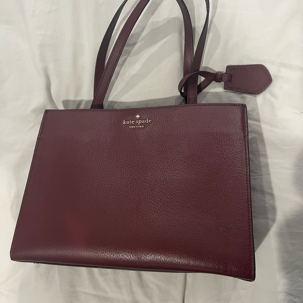 Kate Spade Burgundy Leather Tote Bag